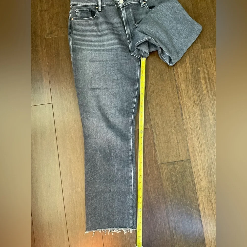 PAIGE Women's Straight Leg Jeans in Dark Gray